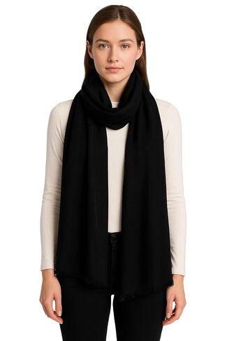 Black Pashmina Shawl Pure Pashminas Scarf, Handmade Cashmere Wrap, Kashmiri Authentic pashmina Stole, 2497859916206 (100 x 200 cm) in Saudi Arabia