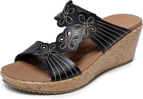Skechers Women's Beverlee-Garden Picnic Wedge Sandal in Saudi Arabia