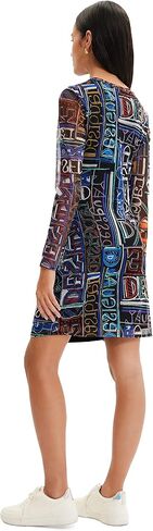 Desigual Women's Woman Knit Dress Long Sleeve, Black, S in Saudi Arabia