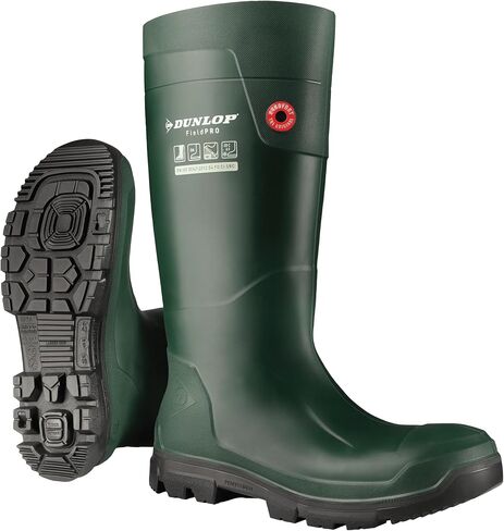 أحذية DUNLOP للجنسين Fieldpro Wellington الواقية، أخضر/أسود، 11 US Women in Saudi Arabia