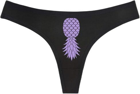 UPSIDE DOWN PINEAPPLE Swingers Black Thong - Choose Your Image Color - HotWife MFM Threesome (M, Yellow) in Saudi Arabia