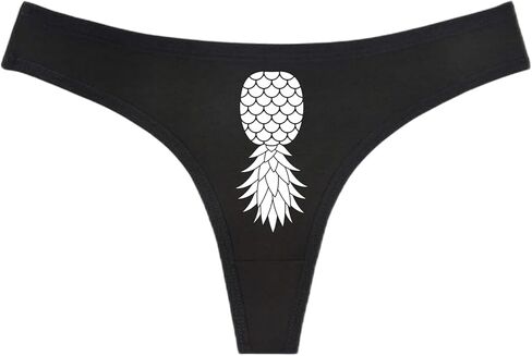 UPSIDE DOWN PINEAPPLE Swingers Black Thong - Choose Your Image Color - HotWife MFM Threesome (M, Yellow) in Saudi Arabia