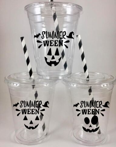 Summerween Halloween Pumpkin Face Jack O Cups مجموعة من 12 Disposables Jackolantern Summer Ween in Saudi Arabia
