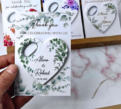 Wedding Bottle Opener Favors for Guests in Bulk, Hearts Shape Bottle Opener, Personalized Party Favors in Bulk, Wedding Favor Guests. 20 to 300 pcs. Custom Fridge Bottle Opener in Saudi Arabia