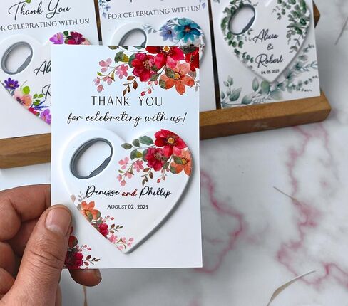 Wedding Bottle Opener Favors for Guests in Bulk, Hearts Shape Bottle Opener, Personalized Party Favors in Bulk, Wedding Favor Guests. 20 to 300 pcs. Custom Fridge Bottle Opener in Saudi Arabia