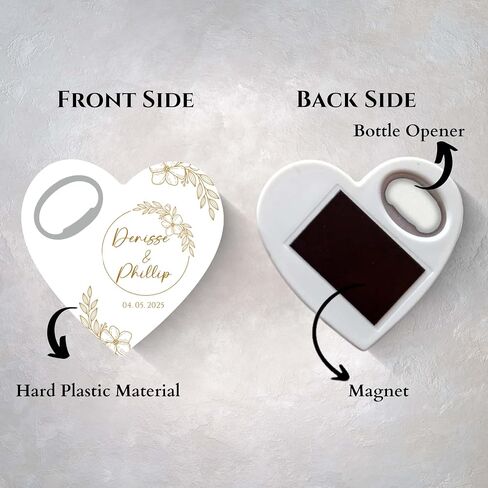 Wedding Bottle Opener Favors for Guests in Bulk, Hearts Shape Bottle Opener, Personalized Party Favors in Bulk, Wedding Favor Guests. 20 to 300 pcs. Custom Fridge Bottle Opener in Saudi Arabia
