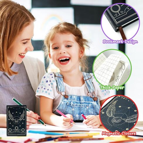 Magnetic Closure Notebooks Journal for Travelers, Students,Hard Cover Writing Diary Notebooks Planner with Premium Thick Paper,Lined Ruled Notebook for Office School,196 Pages,4.33"×6.6"(Magical) in Kuwait