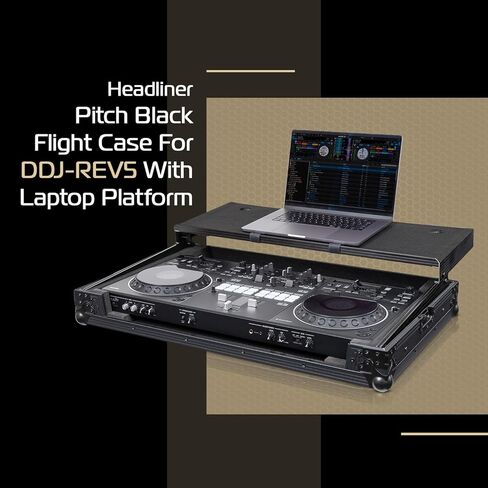 Headliner Flight Case Compatible with Pioneer DJ DDJ-REV5 Controller with Laptop Platform - Custom Fit DJ Controller Case, Rugged Design, Stackable Ball Corners - Ideal for DJs On the Road in Saudi Arabia
