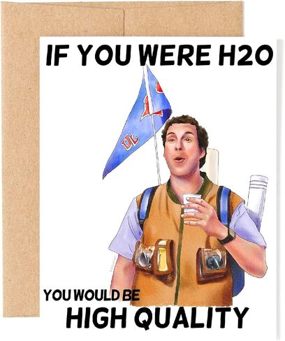 Bobby Boucher Waterboy Birthday Card, Funny Pop Culture Birthday, High Quality H2O movie card, Waterboy Fan Gift, Adam Sandler greeting card (Happy Birthday now celebrate with some high quality H2O) in Saudi Arabia