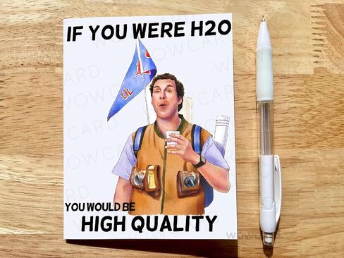 Bobby Boucher Waterboy Birthday Card, Funny Pop Culture Birthday, High Quality H2O movie card, Waterboy Fan Gift, Adam Sandler greeting card (Happy Birthday now celebrate with some high quality H2O) in Saudi Arabia