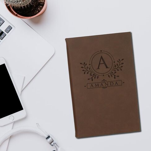 My Personal Memories Custom Engraved Thoughts Journal Notebook for Women, Men, Writers, Teachers, Students, Girls, Boys - Personalized and Monogrammed (Brown) in Saudi Arabia