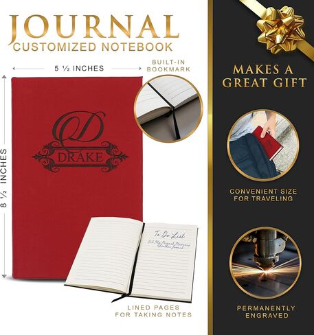 My Personal Memories Custom Engraved Thoughts Journal Notebook for Women, Men, Writers, Teachers, Students, Girls, Boys - Personalized and Monogrammed (Brown) in Saudi Arabia