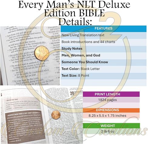 Personalized Every Man's Bible NLT Deluxe Edition | Warrior of God Laser Engraved Bible with Name | LeatherLike Brown Study Bible for Men | Book Introductions, Study Notes and 44 Charts in Saudi Arabia