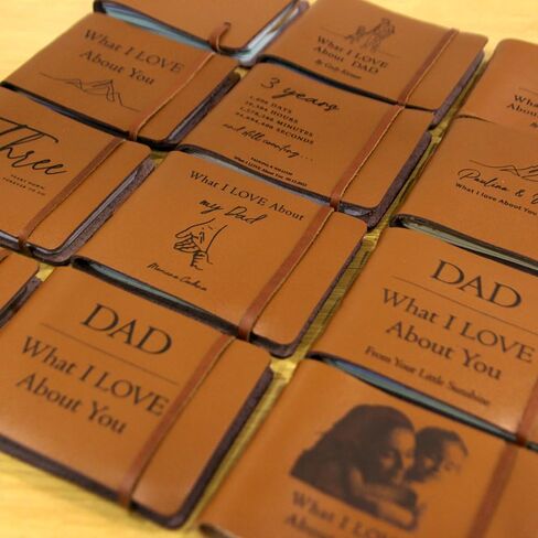 What I Love About You Dad Fill-in Book, Personalized Leather Journal for Dad, Handmade Fathers Day Gift from Daughter, Sentimental Custom Book for Dad's Birthday, Christmas Stocking Stuffer (Classic) in Saudi Arabia