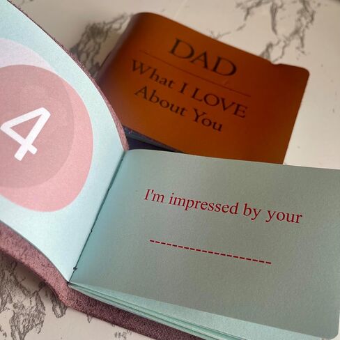 What I Love About You Dad Fill-in Book, Personalized Leather Journal for Dad, Handmade Fathers Day Gift from Daughter, Sentimental Custom Book for Dad's Birthday, Christmas Stocking Stuffer (Classic) in Saudi Arabia