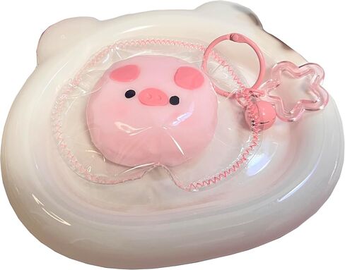 Taba Squishy, Pink Mini Pig, Handmade Silicone Toy, Kawaii Style Gift Packaging Decorative Keychain (1 Pc) in Saudi Arabia