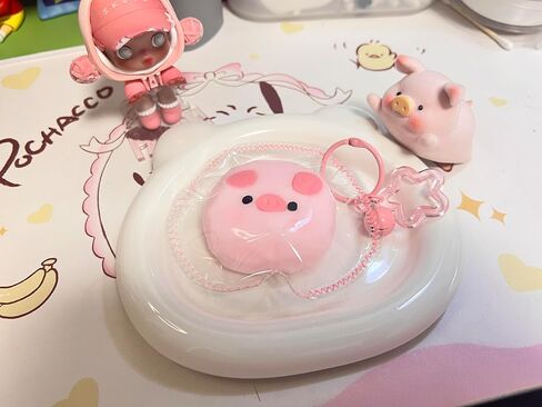 Taba Squishy, Pink Mini Pig, Handmade Silicone Toy, Kawaii Style Gift Packaging Decorative Keychain (1 Pc) in Saudi Arabia