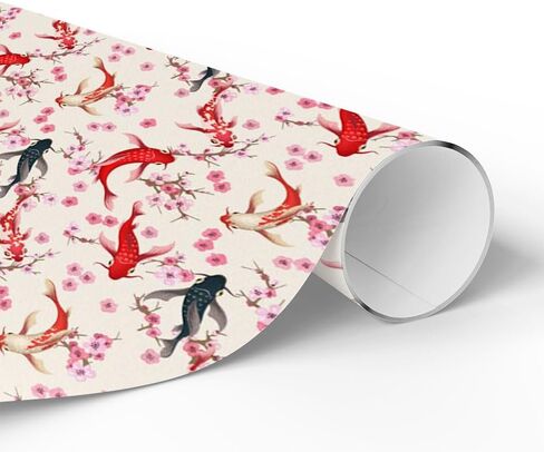 Koi Fish Wrapp Paper Roll ، ورق تغليف الأسماك ، ورقة التغليف هدية عيد ميلاد Koi ، ورق التغليف ، غلاف هدايا عيد الميلاد ، ورقة لف العطلة ، لف هدية عيد ميلاد in Saudi Arabia