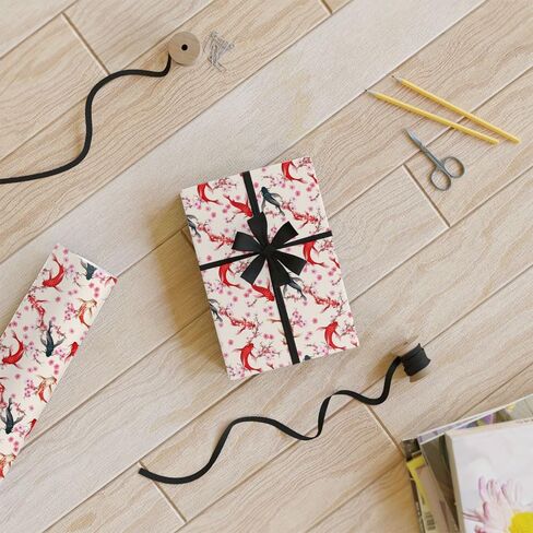 Koi Fish Wrapp Paper Roll ، ورق تغليف الأسماك ، ورقة التغليف هدية عيد ميلاد Koi ، ورق التغليف ، غلاف هدايا عيد الميلاد ، ورقة لف العطلة ، لف هدية عيد ميلاد in Saudi Arabia