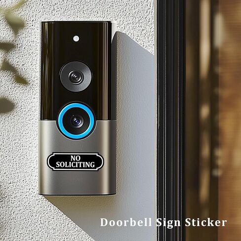 Doorbell Camera No Packit 8 Pack Pack Discer ، ملصق لقرار الباب ، ملصقات جرس الباب الحلقي ، ملصق في الهواء الطلق مقاوم للماء ، علامة ملصق صغيرة ، ملصقات الأبواب (4 أبيض ، 4 أسود) in Saudi Arabia
