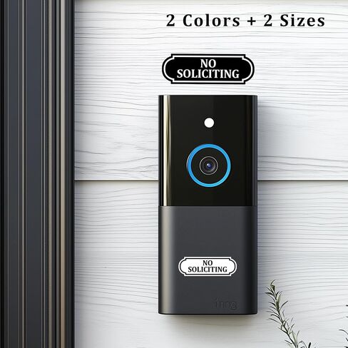 Doorbell Camera No Packit 8 Pack Pack Discer ، ملصق لقرار الباب ، ملصقات جرس الباب الحلقي ، ملصق في الهواء الطلق مقاوم للماء ، علامة ملصق صغيرة ، ملصقات الأبواب (4 أبيض ، 4 أسود) in Saudi Arabia