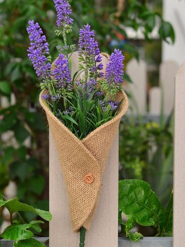 Summer-Ray 12 Handmade Hessian Burlap Pew Cone for Rustic Wedding Aisle Decorations in Saudi Arabia