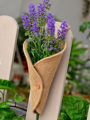 Summer-Ray 12 Handmade Hessian Burlap Pew Cone for Rustic Wedding Aisle Decorations in Saudi Arabia