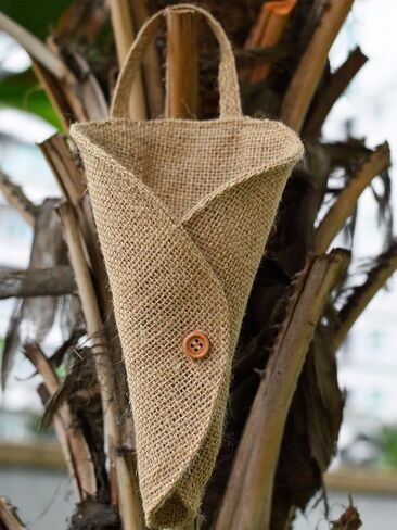 Summer-Ray 12 Handmade Hessian Burlap Pew Cone for Rustic Wedding Aisle Decorations in Saudi Arabia