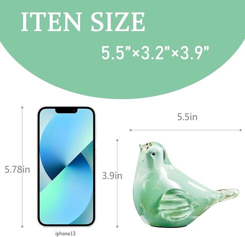 Handmade Glass Bird Figurine Blown Art Animal Sculpture Home Decoration Tabletop Centerpiece，Gifts for Bird Lovers (White) in Saudi Arabia