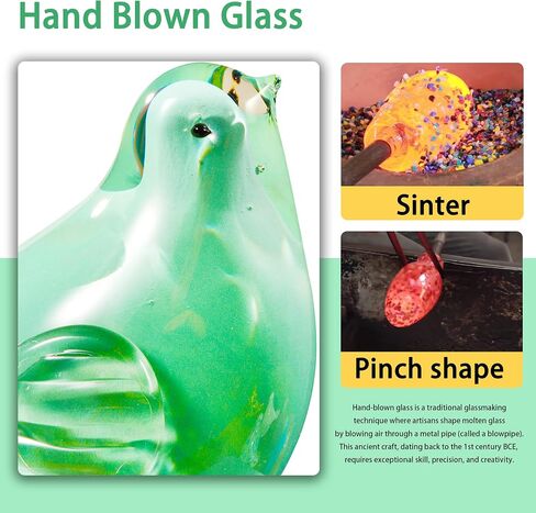 Handmade Glass Bird Figurine Blown Art Animal Sculpture Home Decoration Tabletop Centerpiece，Gifts for Bird Lovers (White) in Saudi Arabia