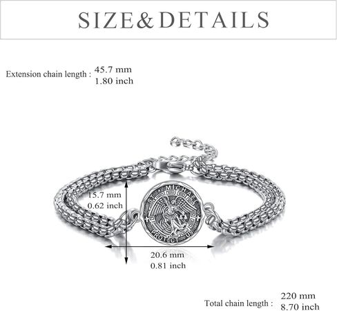 YFN سانت كريستوفر سوار الفضة الاسترليني حامي الديني سوار سانت كريستوفر مجوهرات هدية للنساء الرجال in Kuwait