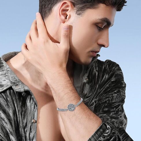 YFN سانت كريستوفر سوار الفضة الاسترليني حامي الديني سوار سانت كريستوفر مجوهرات هدية للنساء الرجال in Kuwait