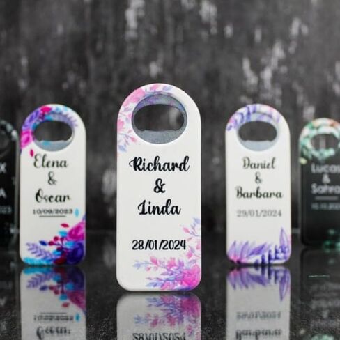 20-200 pcs Magnet Customizable Wedding Favor For Guests, Personalized Wedding Gift,Magnetic Bottle Opener,Save The Date, Custom Cap Opener,Wedding Gift in Saudi Arabia