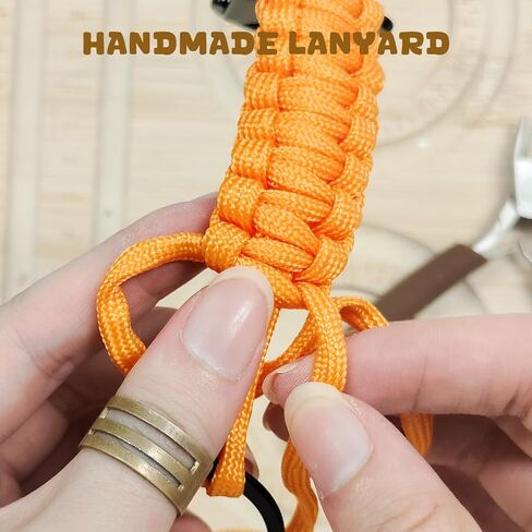 2 Set Heavy Duty Tactical Lanyard, Paracord Hunting Lanyard, Durable Orange Lanyard Necklace Strap 550 Keychain Lanyard for Outdoor Activities in Saudi Arabia