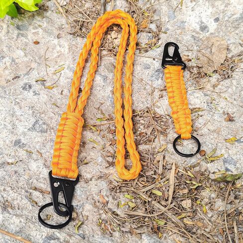 2 Set Heavy Duty Tactical Lanyard, Paracord Hunting Lanyard, Durable Orange Lanyard Necklace Strap 550 Keychain Lanyard for Outdoor Activities in Saudi Arabia