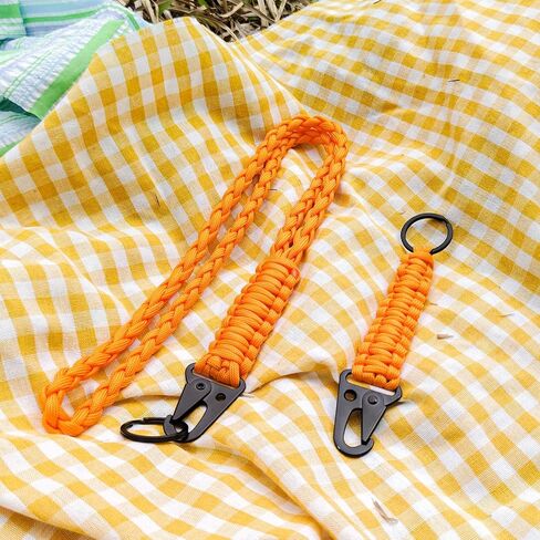 2 Set Heavy Duty Tactical Lanyard, Paracord Hunting Lanyard, Durable Orange Lanyard Necklace Strap 550 Keychain Lanyard for Outdoor Activities in Saudi Arabia