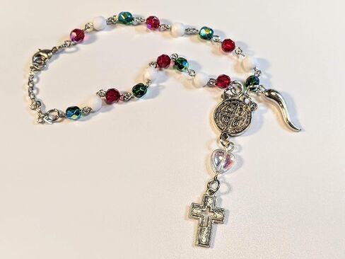 Italian Auto/Vehicle Rosary With Italian Horn (Cornicello) Charm (Silver plain horn) in Saudi Arabia
