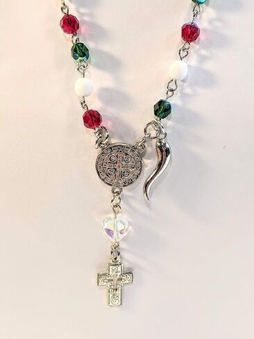 Italian Auto/Vehicle Rosary With Italian Horn (Cornicello) Charm (Silver plain horn) in Saudi Arabia