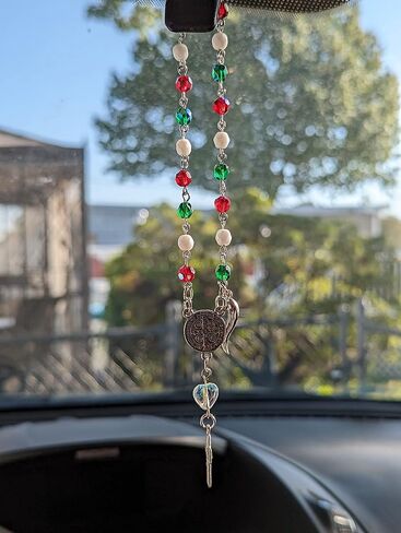Italian Auto/Vehicle Rosary With Italian Horn (Cornicello) Charm (Silver plain horn) in Saudi Arabia