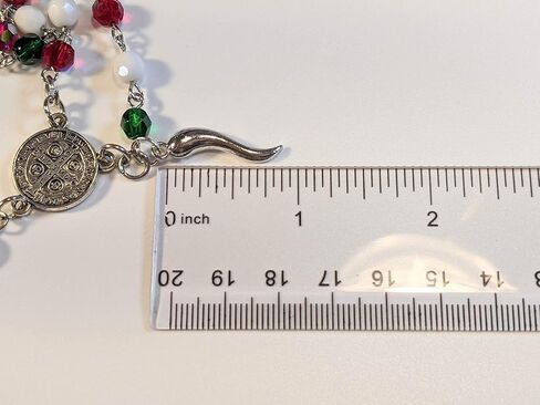 Italian Auto/Vehicle Rosary With Italian Horn (Cornicello) Charm (Silver plain horn) in Saudi Arabia