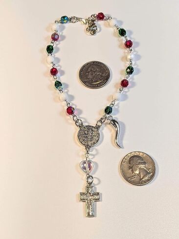 Italian Auto/Vehicle Rosary With Italian Horn (Cornicello) Charm (Silver plain horn) in Saudi Arabia