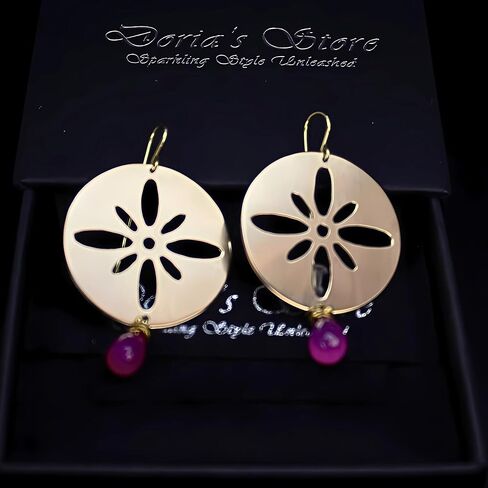 925 Silver Hoop أقراط هدية للنساء البولندية النهائية الانتهاء من التفاصيل الزهرة الزهرة الطويل إسقاط أنيقة بوهيمية الأنيقة المجوهرات الأنيقة in Saudi Arabia