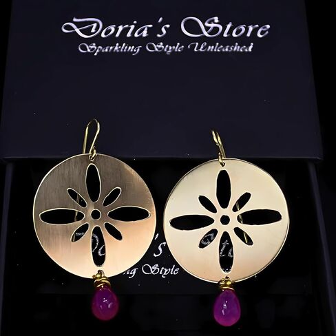 925 Silver Hoop أقراط هدية للنساء البولندية النهائية الانتهاء من التفاصيل الزهرة الزهرة الطويل إسقاط أنيقة بوهيمية الأنيقة المجوهرات الأنيقة in Saudi Arabia