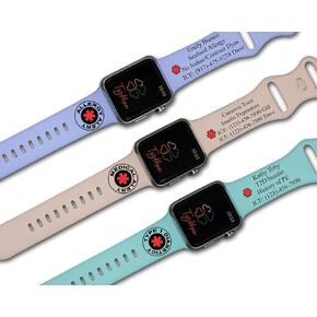 Personalized Medical Watch Band Compatible with Apple Watch 38mm/40mm/41mm/42mm/44mm/45mm/46mm/49mm Soft Smartwatch Strap Replacement for Series Ultra/10/9/8/7/6/5/4/3/2/1/SE