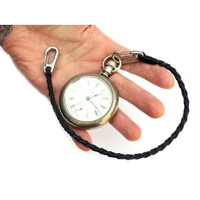 Braided Leather Pocket Watch Chain - Small Size