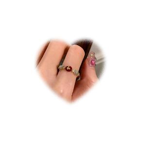 Boho Butterfly Ring Enamel Knuckle Ring Rainbow Stacking Ring Adjustable Open Ring Jewelry for Women and Teen