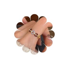Boho Circle Ring Enamel Knuckle Ring Rainbow Stacking Ring Circle Adjustable Open Ring Jewelry for Women and Teen