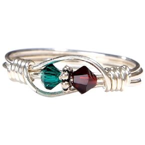 Mother's Birthstone Ring: Personalized Sterling Silver Mom's Multistone Family Ring (1 Stone)