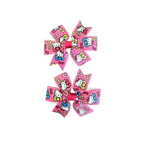 Pink Kitty Hair Bow Set by Inspired Bows