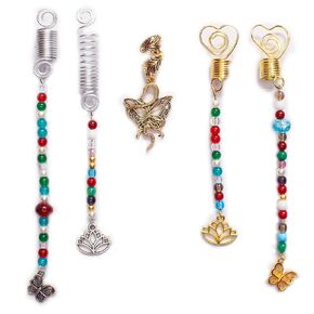 Loc Hair Jewelry for Braids Metal Hair Clips Charms Decoration Dreadlock Beads Loc Spirals, Cuffs Dreadlock Accessories for Women Girls (Wild set)